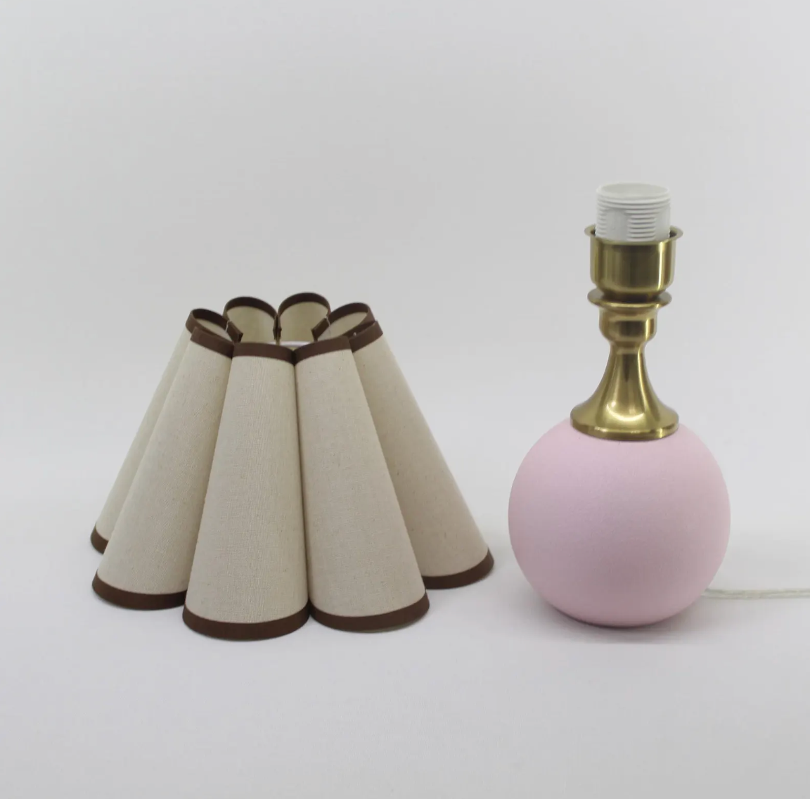 Cherry Creek Pink Oatmeal Scallop Counter Lamp
