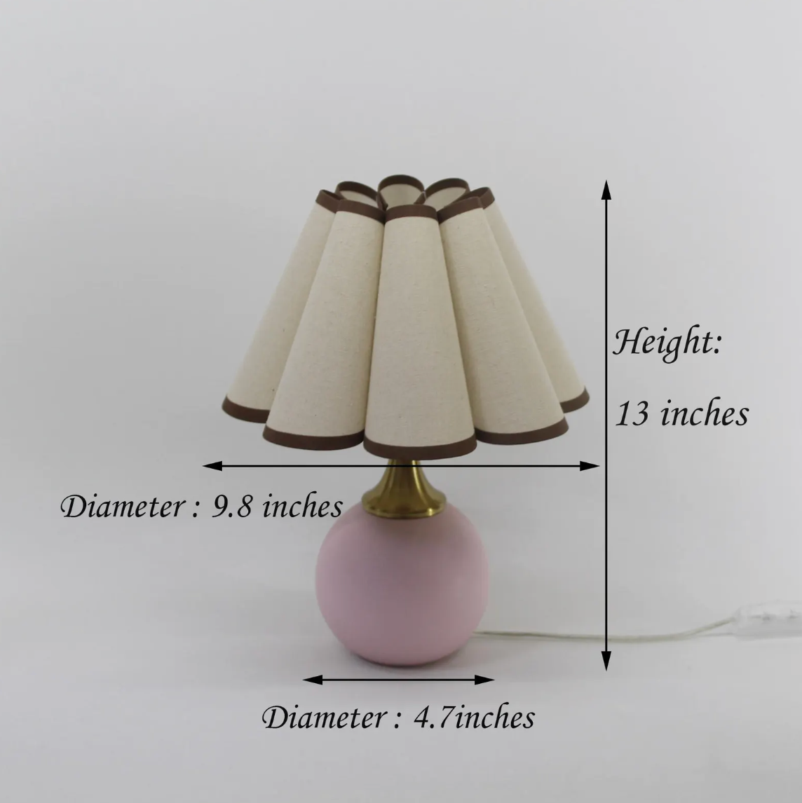 Cherry Creek Pink Oatmeal Scallop Counter Lamp