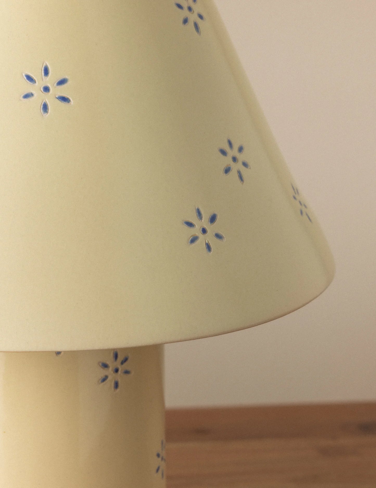 Butter Yellow Blossom Rechargeable Ceramic Table Lamp