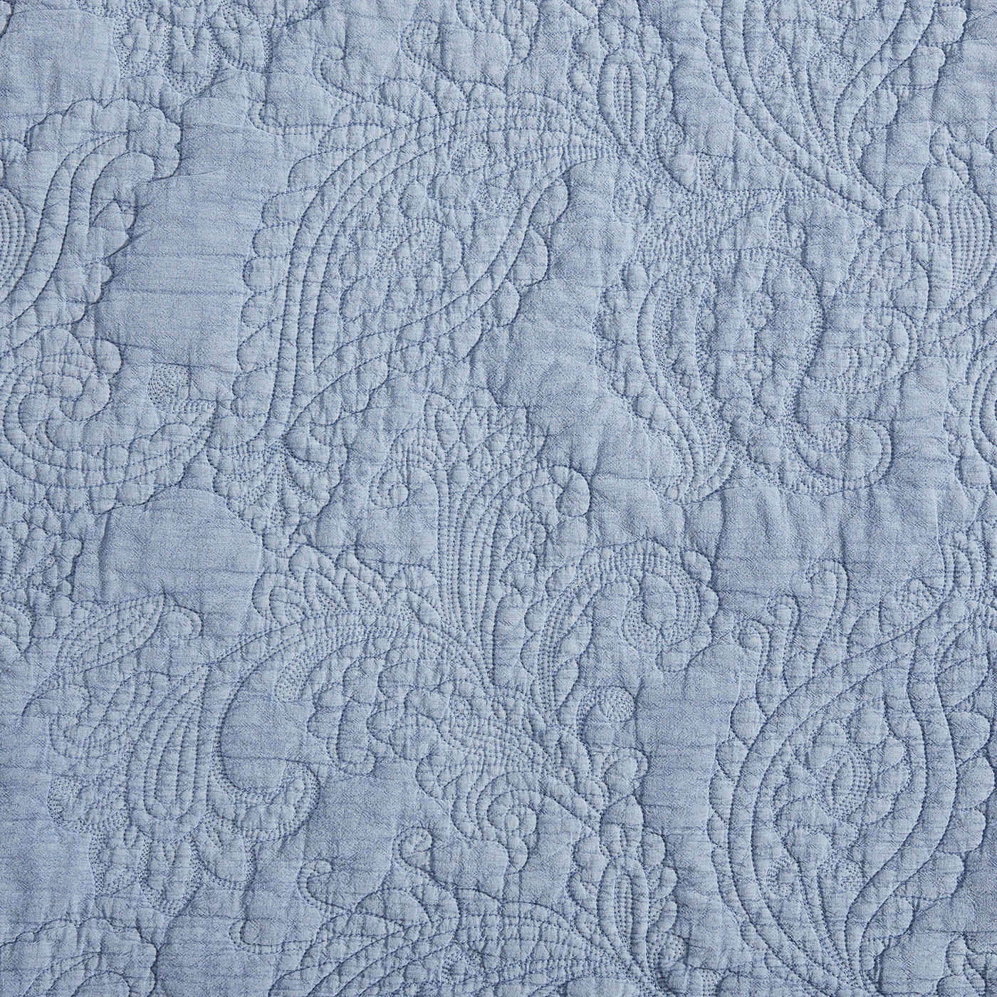 Stefanie Stonewashed Paisley Ruffled Quilt Set Bluebonnet