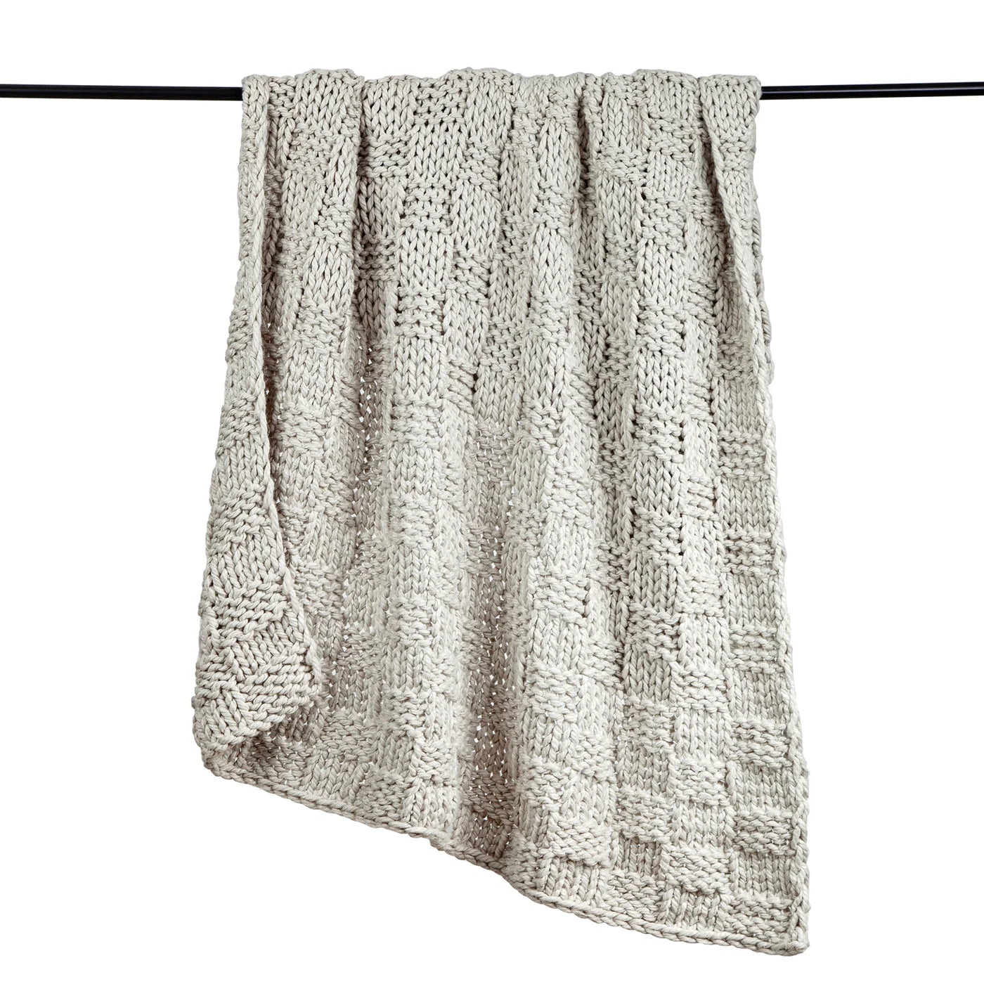 Savannah Chess Knit Throw Gray