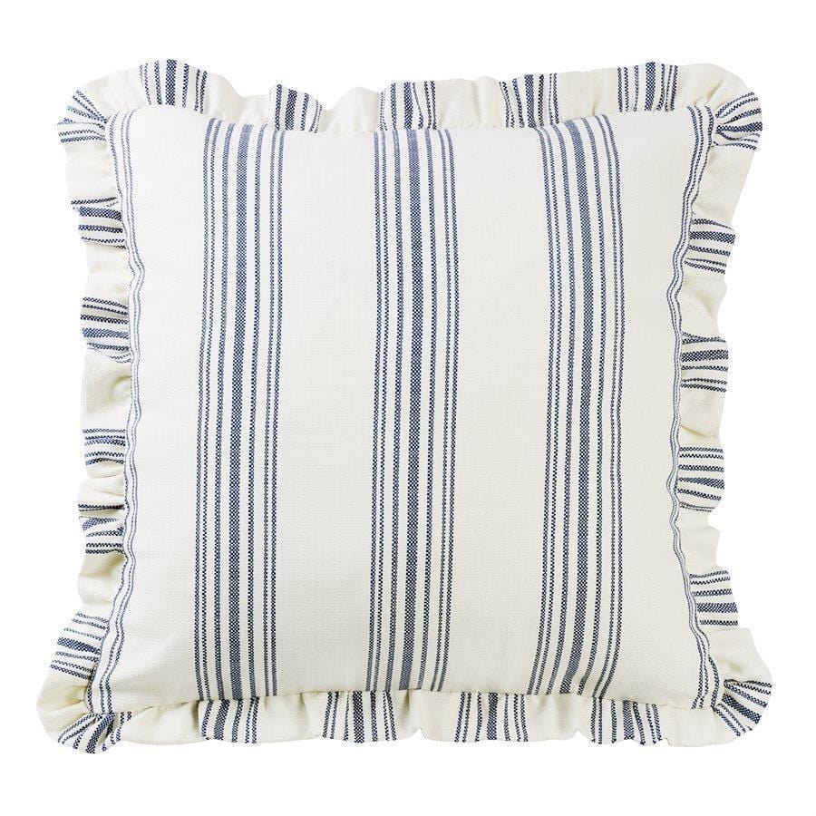Priscilla Ruffled Euro Sham Navy Striped