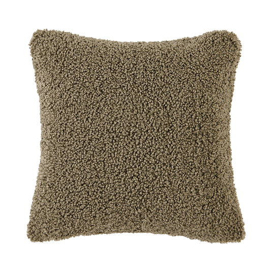 Teddy Bear Boucle Pillow Dark Oak